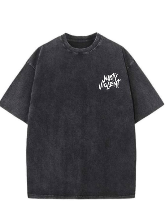 Nasty Violent Violence worldwide - Dark Acid Wash Tee